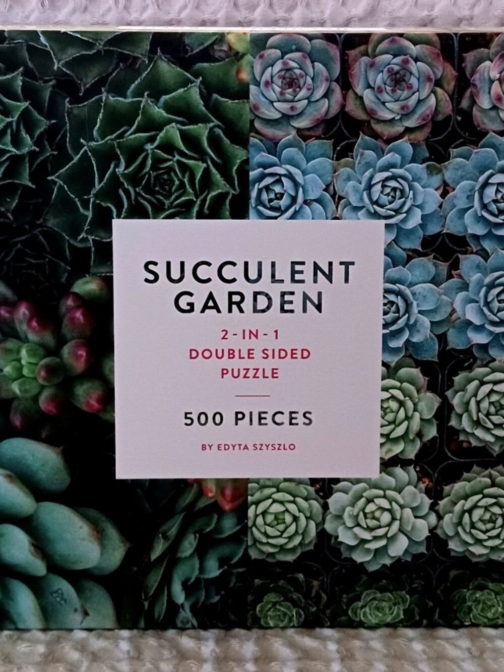 Galison SUCCULENT GARDEN 500 Piece Double Sided Puzzle + Poster NEW Sealed